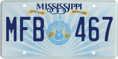 MS license plate MFB467