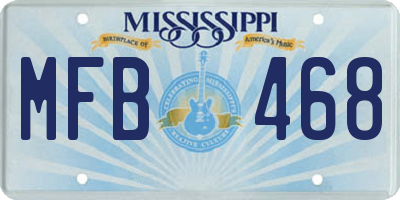 MS license plate MFB468