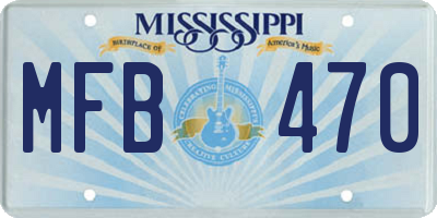 MS license plate MFB470