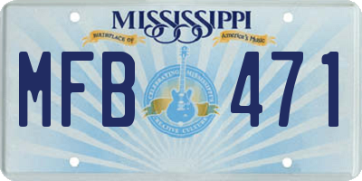 MS license plate MFB471