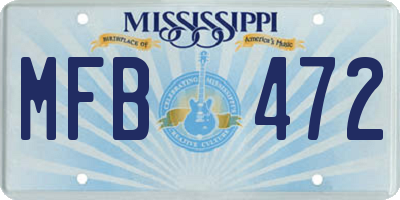 MS license plate MFB472