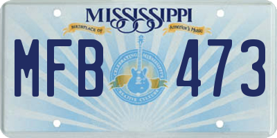 MS license plate MFB473