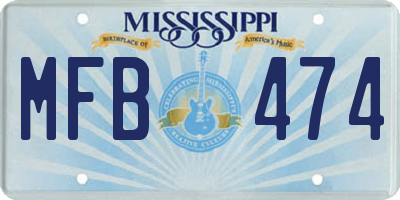MS license plate MFB474