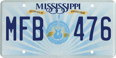 MS license plate MFB476