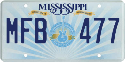 MS license plate MFB477