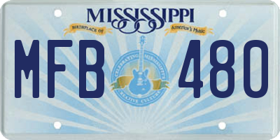 MS license plate MFB480