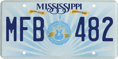 MS license plate MFB482