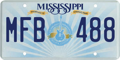 MS license plate MFB488