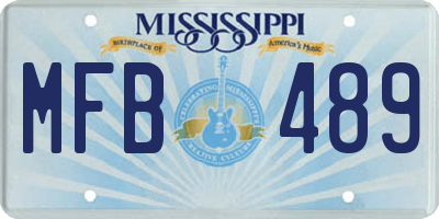 MS license plate MFB489