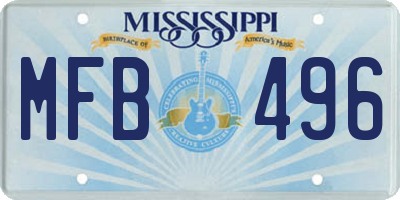 MS license plate MFB496