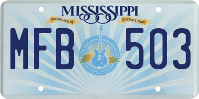 MS license plate MFB503