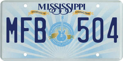 MS license plate MFB504