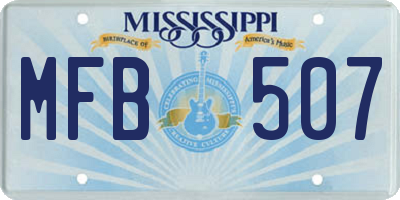 MS license plate MFB507
