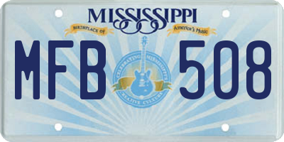 MS license plate MFB508