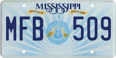 MS license plate MFB509
