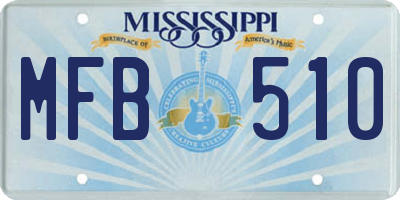 MS license plate MFB510