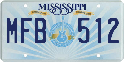 MS license plate MFB512