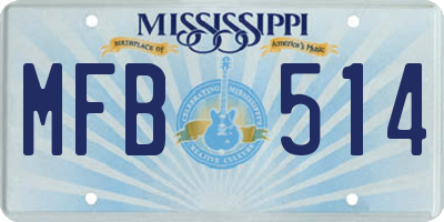 MS license plate MFB514
