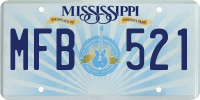 MS license plate MFB521