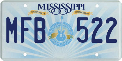 MS license plate MFB522