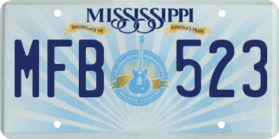 MS license plate MFB523