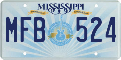 MS license plate MFB524