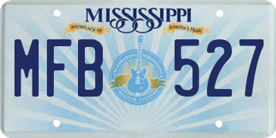MS license plate MFB527