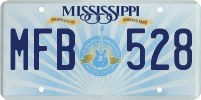 MS license plate MFB528