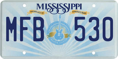 MS license plate MFB530