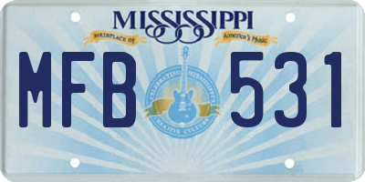 MS license plate MFB531