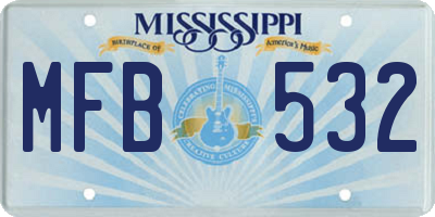 MS license plate MFB532