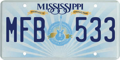 MS license plate MFB533