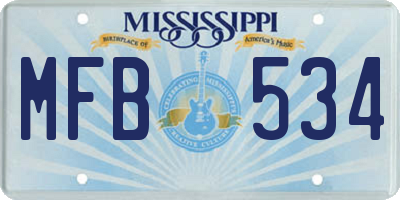 MS license plate MFB534