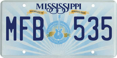MS license plate MFB535