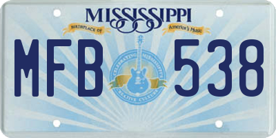 MS license plate MFB538