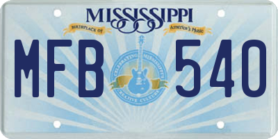 MS license plate MFB540