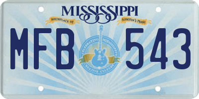 MS license plate MFB543