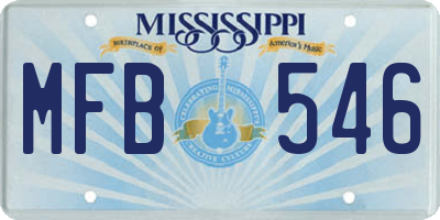 MS license plate MFB546