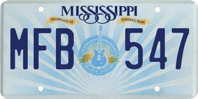 MS license plate MFB547