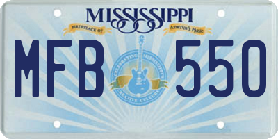 MS license plate MFB550