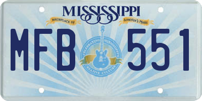 MS license plate MFB551