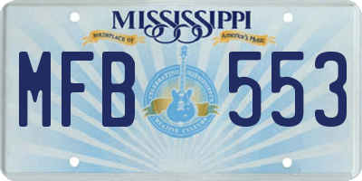 MS license plate MFB553