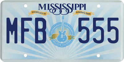 MS license plate MFB555