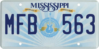 MS license plate MFB563