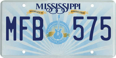 MS license plate MFB575