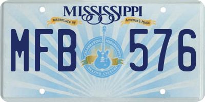 MS license plate MFB576