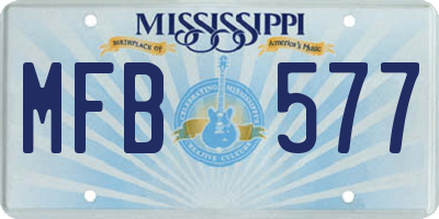 MS license plate MFB577