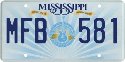 MS license plate MFB581