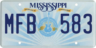 MS license plate MFB583