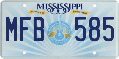 MS license plate MFB585